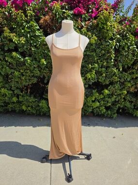 Women’s Slim Slip Maxi Dress - Tan